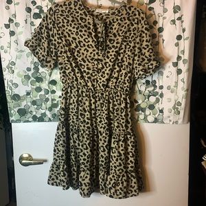 kirundo cheetah print dress with bow in back